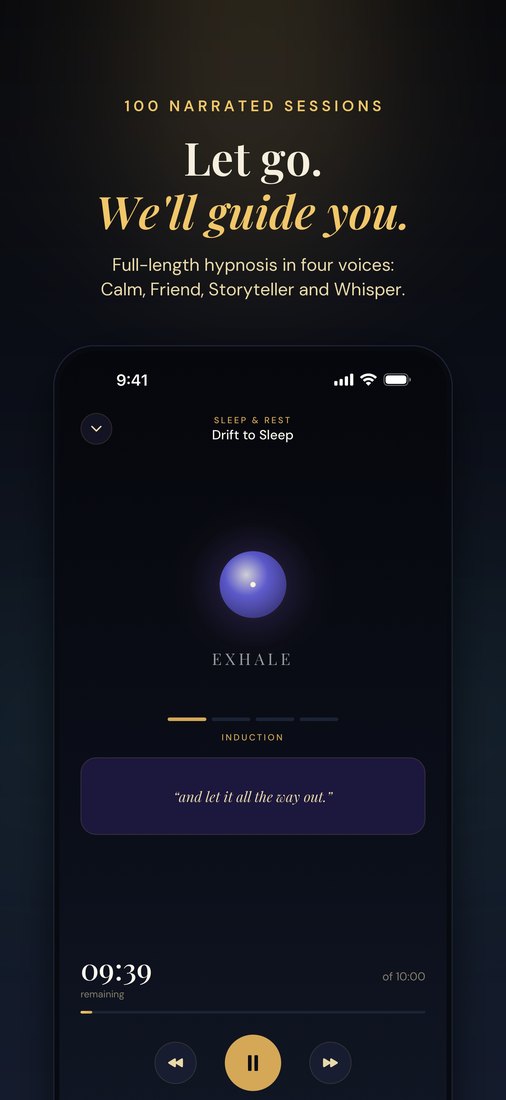 Trance, a guided session with on-screen words